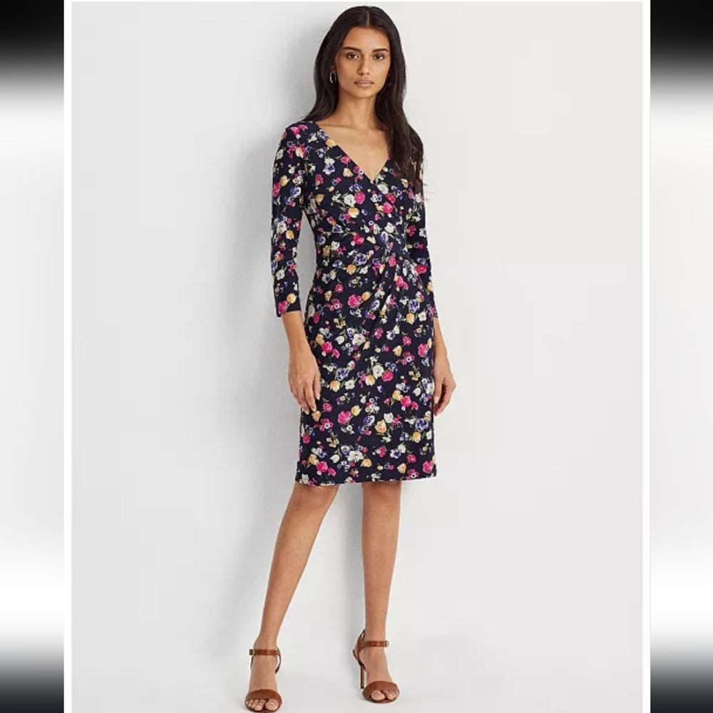 Ralph Lauren Sz 16/XXL Black Label - Floral Dress - Black and Multicolor